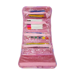 Unicorn Foldable Pencil Case - Glitter Pink