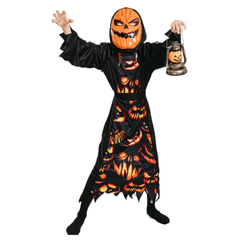 Creepy Pumpkin Demon Costume (Robe, Belt, Mask) - Small Size (110-120cm) | 091808