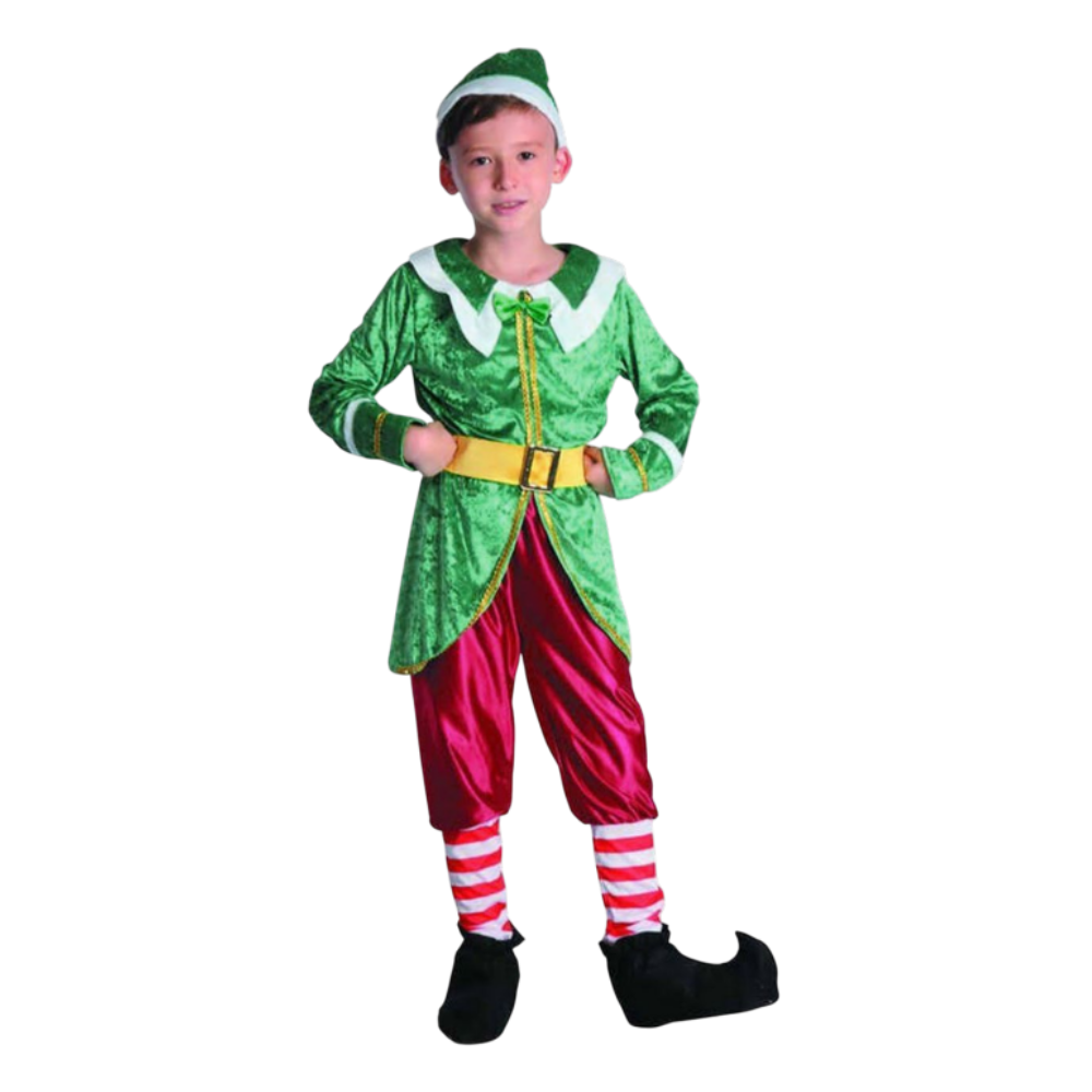 Elf Costume (Top, Pants, Belt, Hat) - Medium Size (120-130cm) | 091352