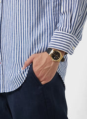 Casio Men 3-Hand Watch - Black / Gold Plated | MTP-E735GL-1AVDF