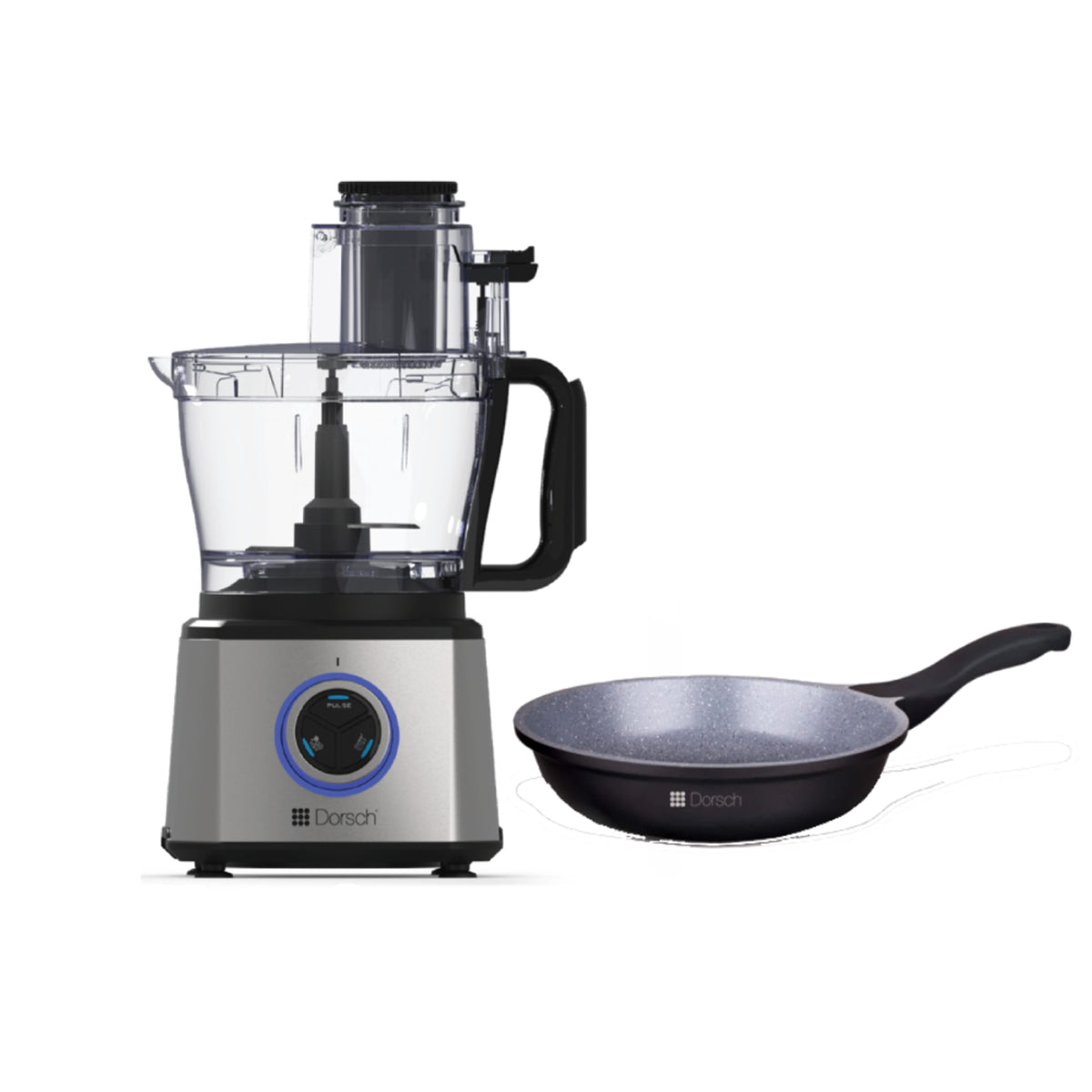 Dorsch 1000W Food Processor with Free 22cm Frypan | DH-07210