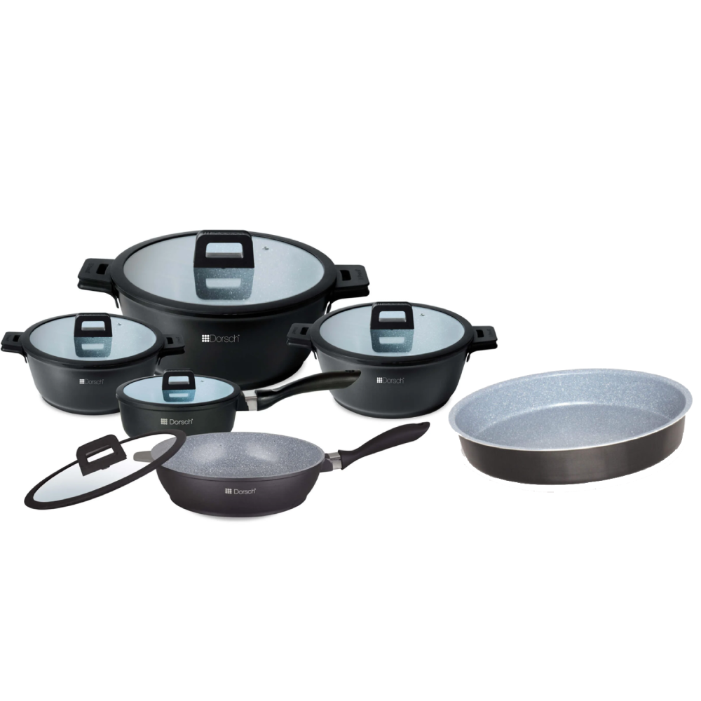 Dorsch 5 PCs Cookware Set with Free 32cm Round Pan | DH-05577/SR + DH-08941
