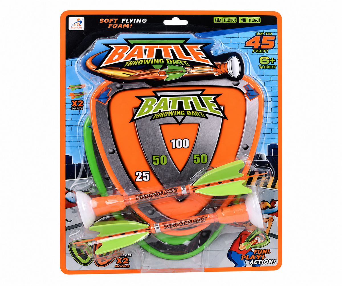 Kids Battle Foam Throwing Darts Target Set | AX1023B