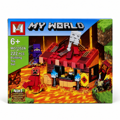 My World Nether House Building Block Set - Red | MG1352A Style 1