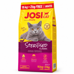 JosiCat Sterilised Classic Dry Cat Food 15kg + 3kg Free | 50015945