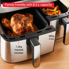 Tefal Easy Fry Dual Zone Air Fryer & Grill , 8.3L, Stainless Steel |EY905D10