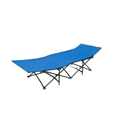 Portable Folding Camping Cot with Raised Headrest Blue | ALHY-8008-1