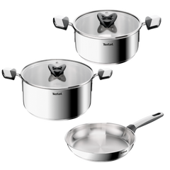 Tefal Emotion+ 5-Piece Cookware Set - Stewpots 20/24cm + Lids & Frypan 24cm | E328S355