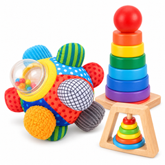 Meying Montessori Play Box Sensory Plush & Stacking Set | 658-308