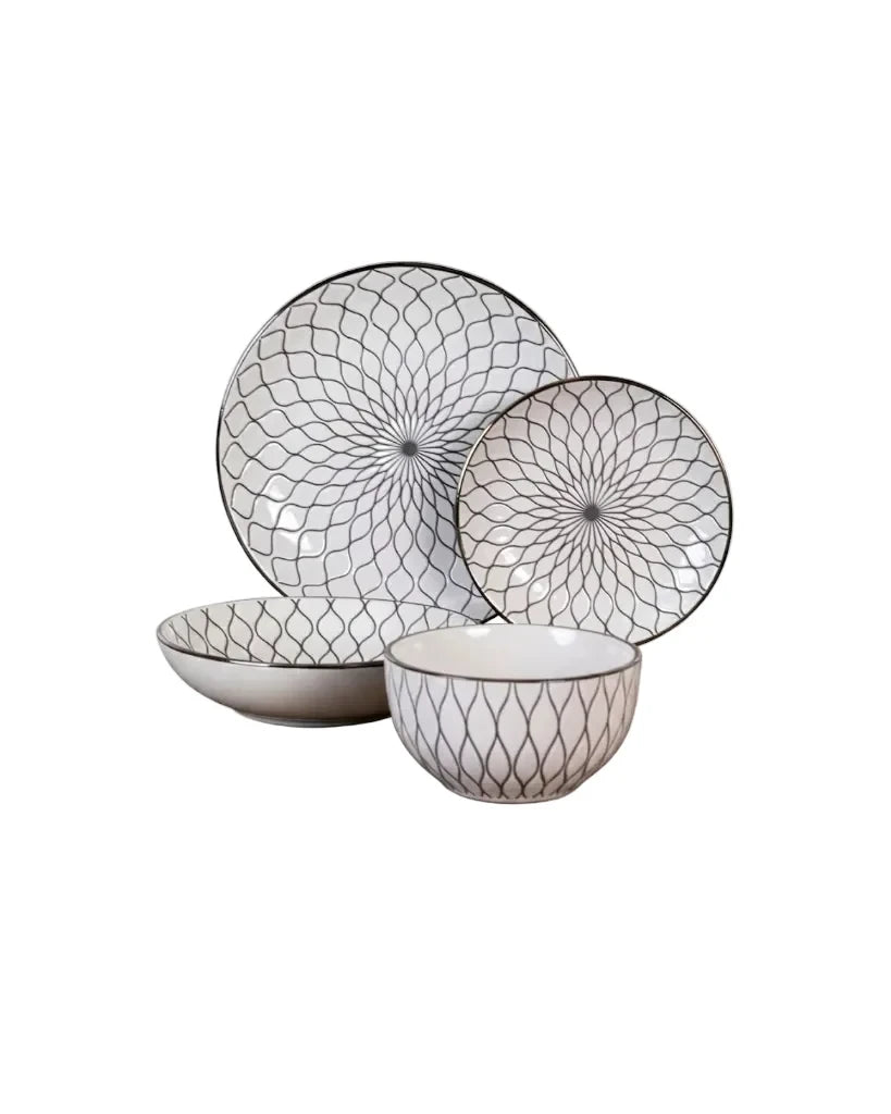 Dorsch Blanc 24-Piece Stoneware Dinnerware Set | DH-09391