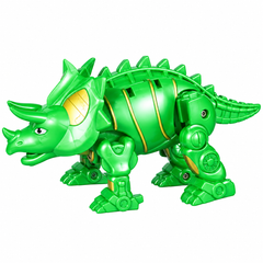 Dinosaur Soldier DIY Mechanical Triceratops Toy - Green | XK999-1