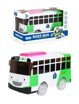 Kids Electric Buzz Bus Toy - Green & White | EJ008