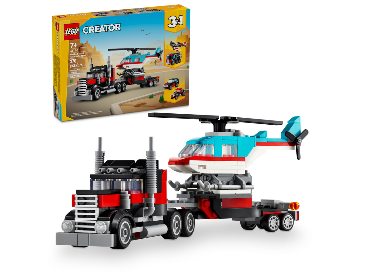 LEGO Creator Flatbed Truck with Helicopter  Building Set | 31146