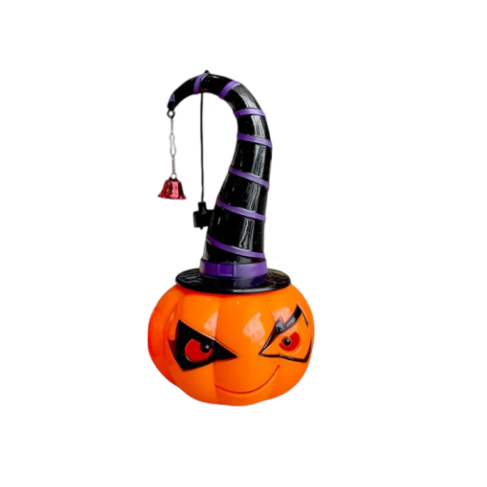 Halloween Angry Pumpkin Lantern with Witch Hat & Bell | AL2632