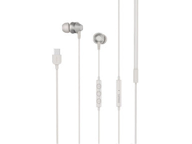 Philips Wired USB-C Earbuds with Microphone - White | TAE1120