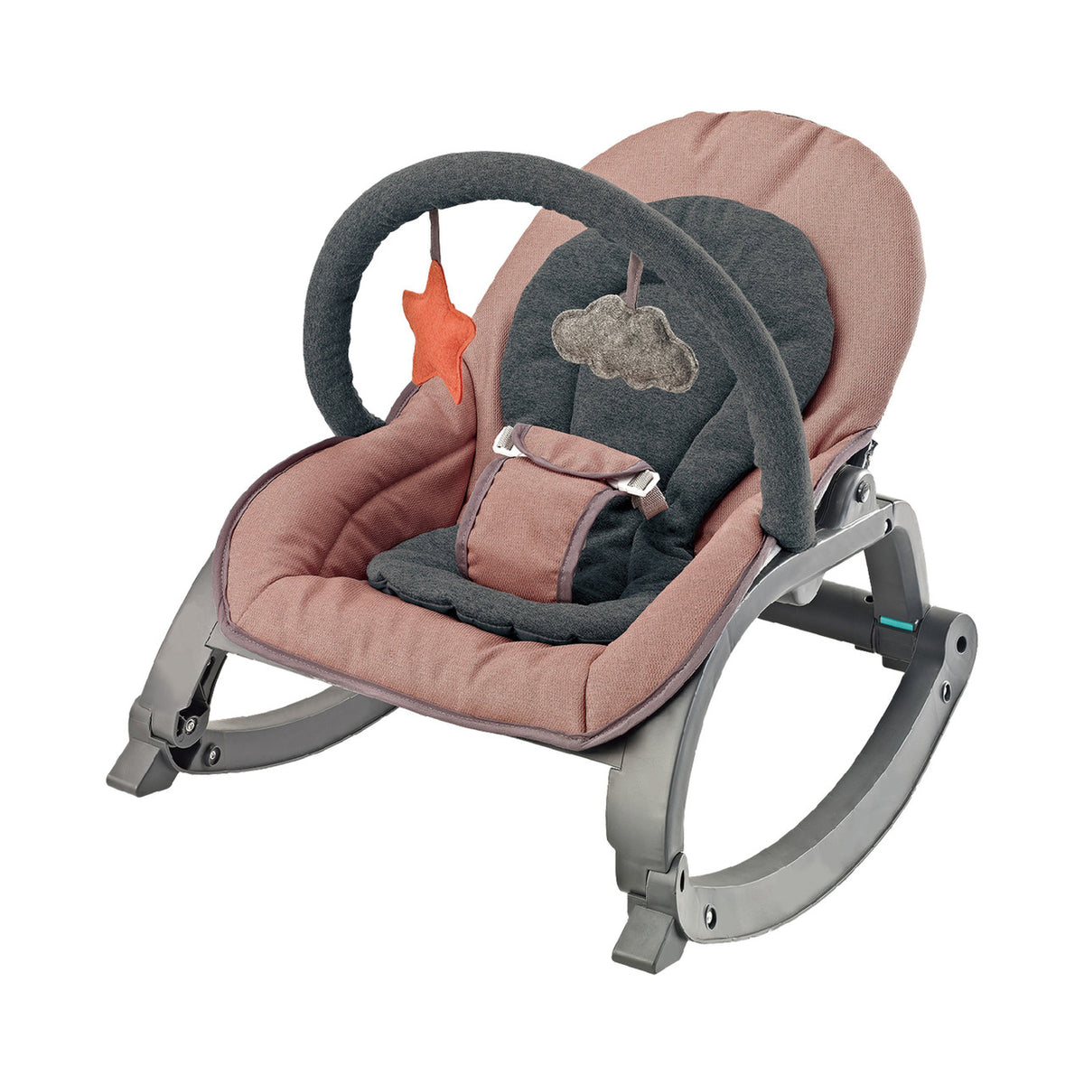 Baby Rocker Chair with Adjustable Recline & Plush Toys - Pink | 27274