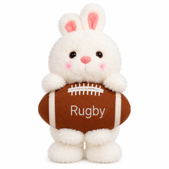 White Bunny Rugby Ball Plush Toy | Z181