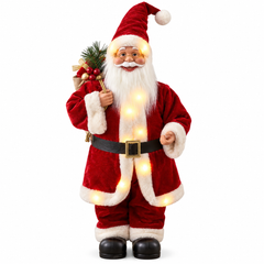 Light-Up Red Santa Claus Christmas Figurine Pair | ck9188-28rl