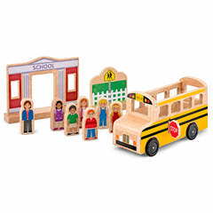 Melissa & Doug Wooden School Bus Play Set – 32 Pieces | AL592-2