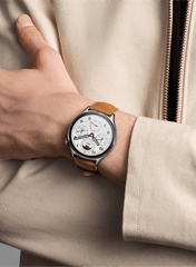 Xiaomi Watch S1 Pro - Silver Stainless Steel Case with Brown Leather Strap | M2134W1