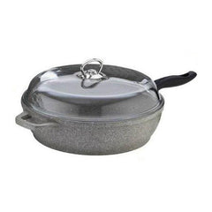 Falez Frying Pan Deep 28 Cm Granite Grey With Lid | HUR-A-15061