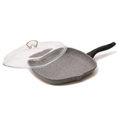 Falez Grill Pan With lid Granite Gray 28 X 28 | HUR-A-15063