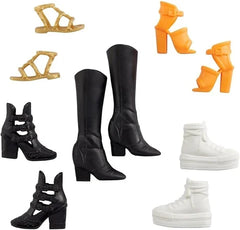 Barbie Fashions Shoe Pack with 5 Pairs - Black & Orange | GXG01