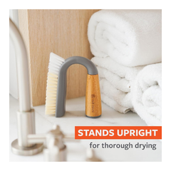 Full Circle Grunge Buster Grout & Tile Scrub Brush, Grey | FC11125GY