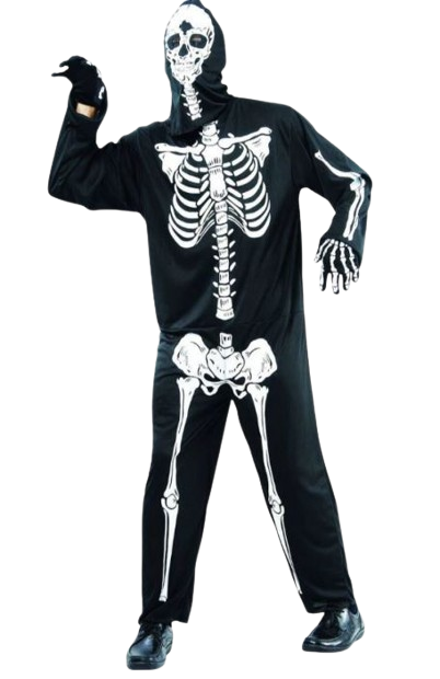 Skeleton Costume (Jumpsuit & Hood) | 099393