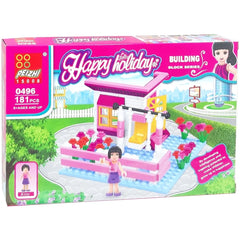 Happy Holiday Flower House Building Block Set | 0496