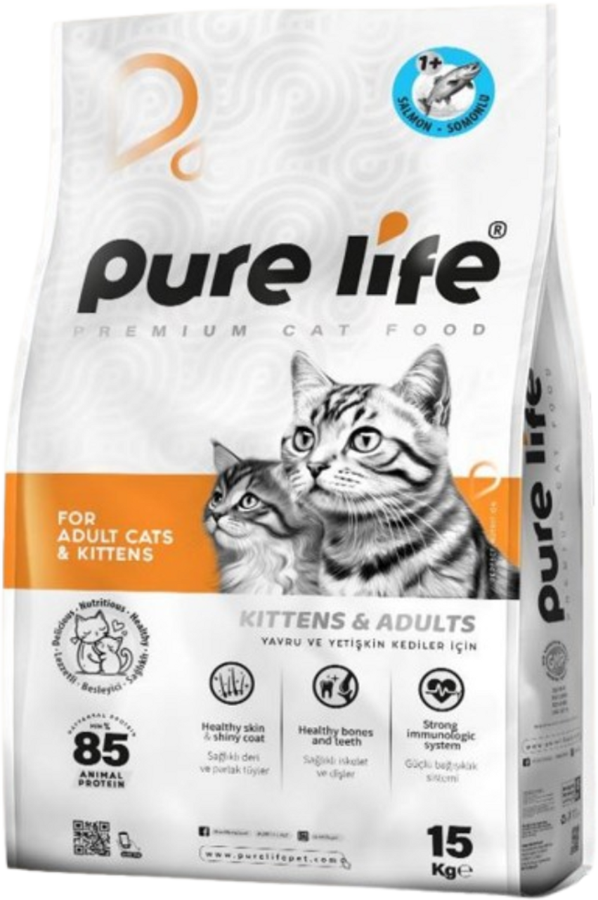 pure life cat dry food bag 15kg ADULT FISH | PL-ADULT-FISH15