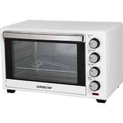 Super Chef Electric Oven 48L Double Glass W/Fan White | AJK48A02-MLTW