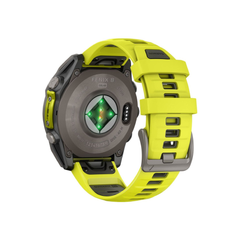 Garmin fenix 8 – 47mm Smartwatch  - Sapphire, Titanium with Amp Yllow/Graphite Silicone Band | 010-02906-21