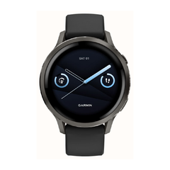 Garmin Venu 4 Smartwatch - 41 mm Slate with Black Silicone Band | 010-03013-02