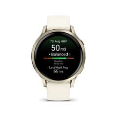 Garmin Venu 4 Smartwatch - 41 mm Lunar Gold with Bone Silicone Band | 010-03013-00