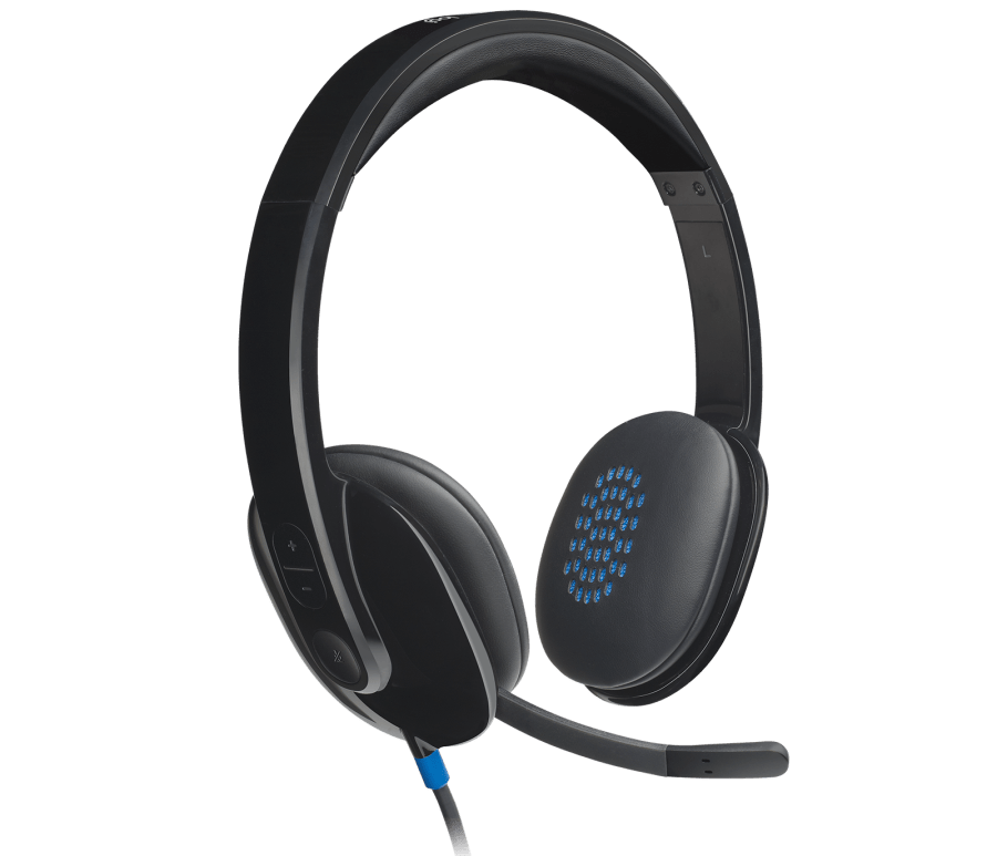 Logitech H540 USB Headset with Microphone, Stereo Sound & Noise-Cancelling Mic