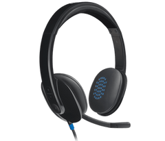 Logitech H540 USB Headset with Microphone, Stereo Sound & Noise-Cancelling Mic