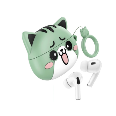 Hoco EW48 True Wireless Bluetooth Earbuds with Silicone Case- Mint Cat