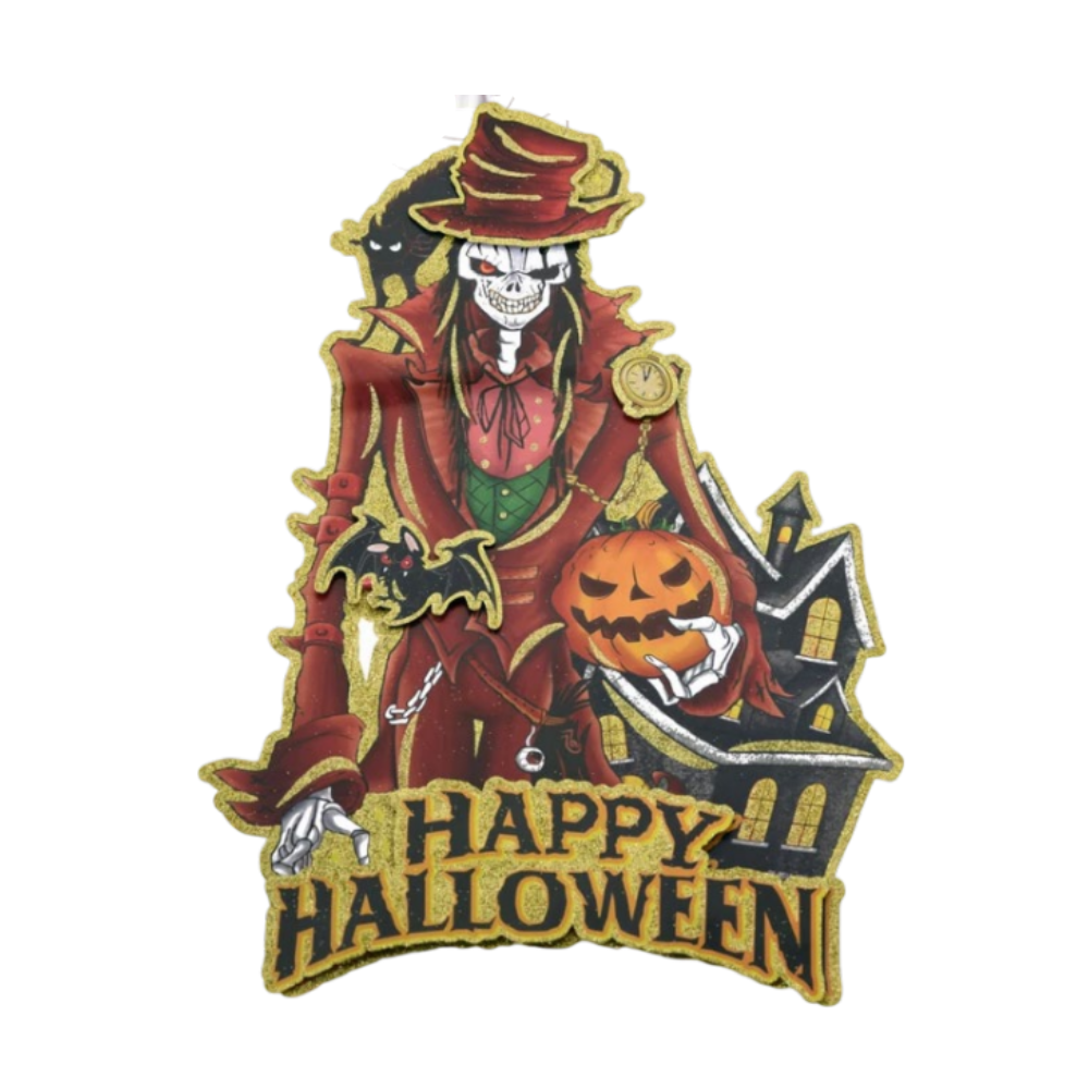 Halloween Skeleton Gentleman with Pumpkin Wall Decoration | AL251-11