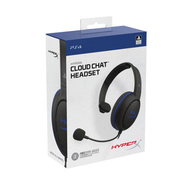 HyperX Cloud Chat Headset – Official Playstation Licensed for PS4, Clear Voice Chat, 40mm Driver, Noise-Cancellation Microphone, Pop Filter, in-Line Audio Controls, Lightweight, Reversible