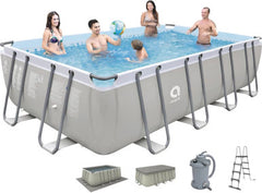 Jilong Avenli Steel Frame Rectangular Pool Set with Filter Pump & Ladder - 549×305×122cm | 17728EU