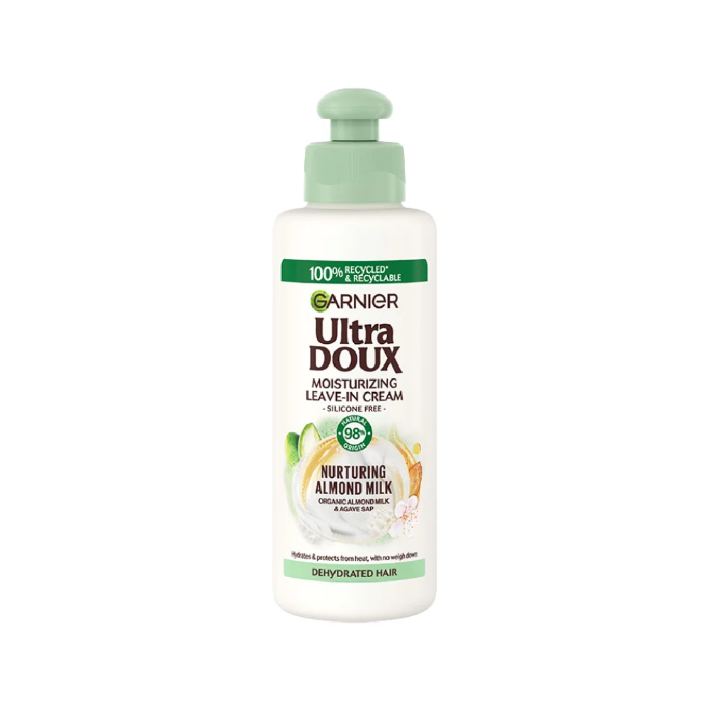 Garnier Ultra Doux Nourishing Almond Milk Leave In Conditioning Cream For Dehydrated Hair - 200ml