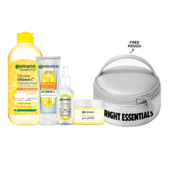 Garnier Skin Active Fast Bright Anti Dark Spots Routine Bundle + Free Pouch At 20% Off
