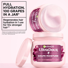 Garnier Ultra Doux Grape Moisture Deep Regenerative Mask for Dehydrated Hair With Hydrating Grape Water + Antioxidant Grapeseed Oil