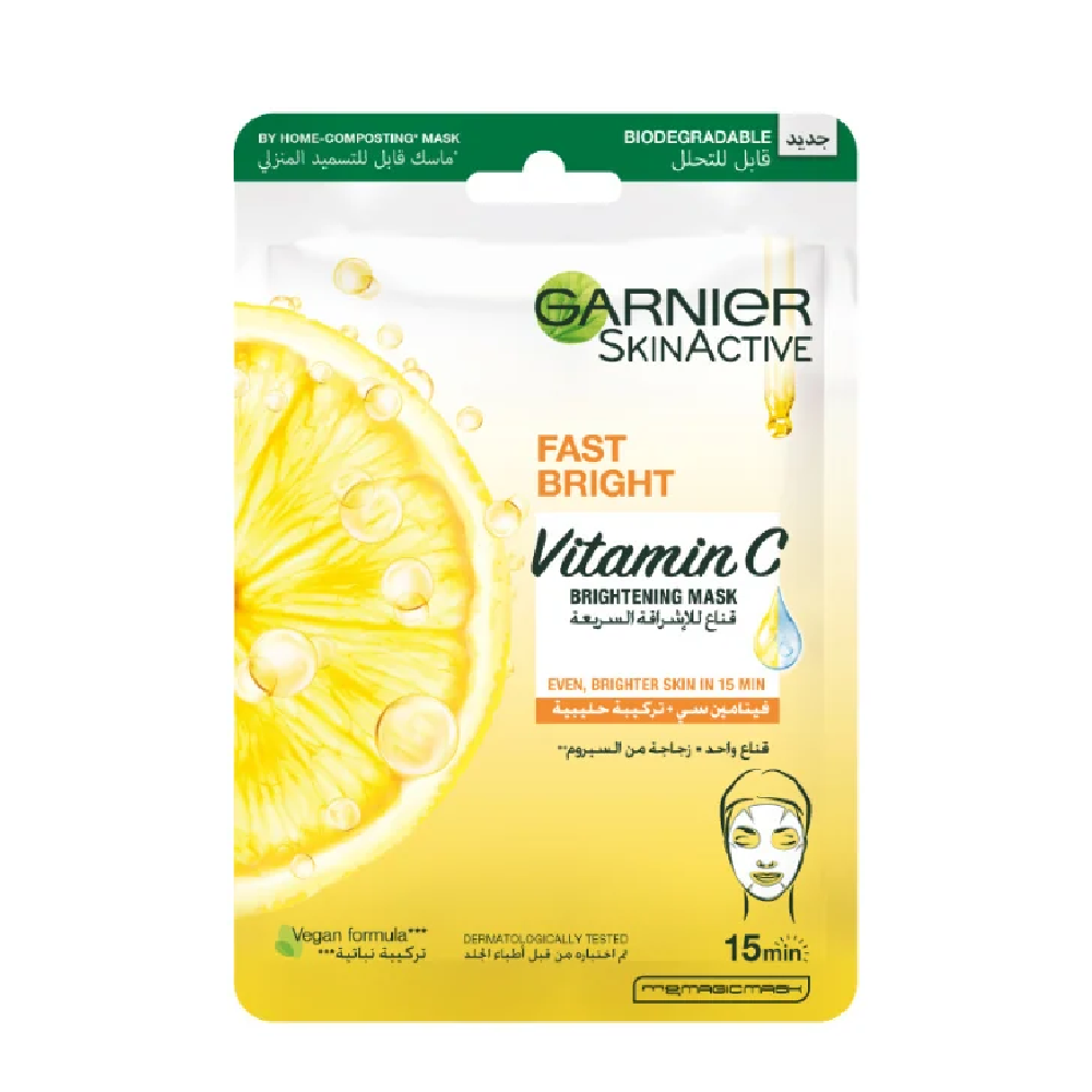 Garnier Fast Bright Vitamin C Tissue Mask for Dull Skin