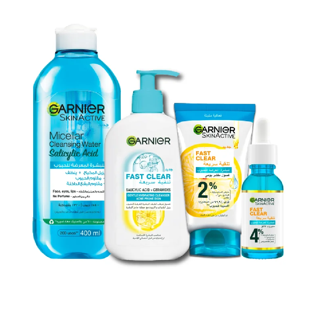 Garnier Fast Clear 4 Step Routine Bundle At 25% Off
