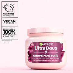 Garnier Ultra Doux Grape Moisture Deep Regenerative Mask for Dehydrated Hair With Hydrating Grape Water + Antioxidant Grapeseed Oil