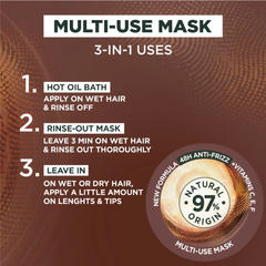 Garnier Ultra Doux Vegan Hair Food Coconut And Macadamia 3-in-1 Treatment Mask For Frizzy Hair