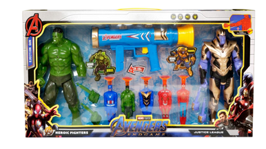 Avengers Endgame Hero Toy Set with Dart Gun & Figures – Hulk & Thanos | 1177B