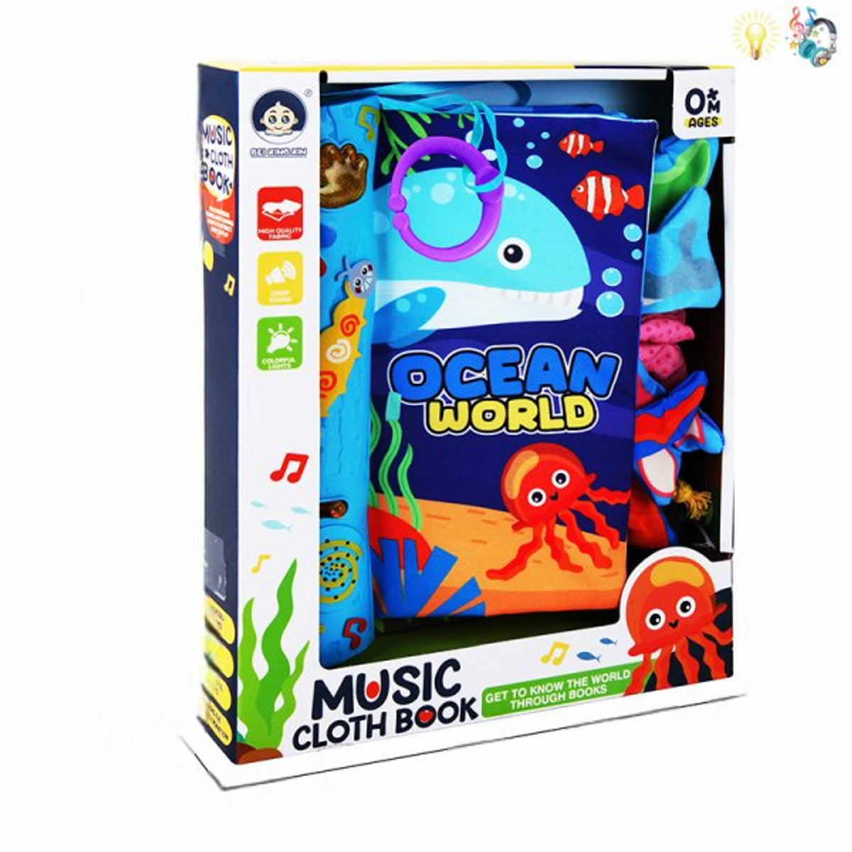 Ocean World Musical Cloth Book for Babies - Soft Sensory Learning Book | 988-43